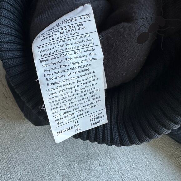 Vintage Y2K Carhartt J140 black hooded work wear jacket - Picture 5 of 10